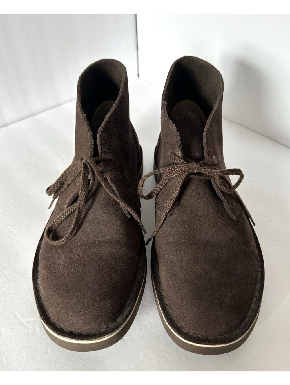 Clarks Suede Chukka Boots Men's Size 10.5 M Brown Desert Lace Up Ankle Shoes